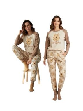 Disney Winnie The Pooh Pajama Set with Cartoon Bear Design and Matching Pants